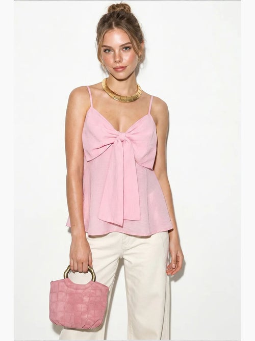 Camisole v-hals katoenmix met strik lucci - Kiabi Camisole v-hals katoenmix met strik lucci - Kiabi