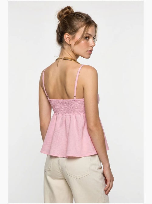 Camisole v-hals katoenmix met strik lucci - Kiabi Camisole v-hals katoenmix met strik lucci - Kiabi