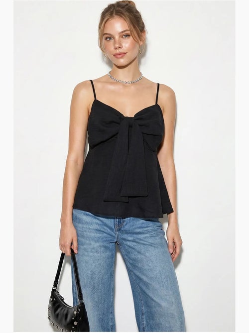 Camisole v-hals katoenmix met strik lucci - Kiabi Camisole v-hals katoenmix met strik lucci - Kiabi