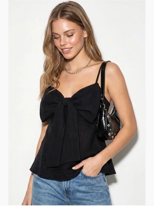 Camisole v-hals katoenmix met strik lucci - Kiabi Camisole v-hals katoenmix met strik lucci - Kiabi