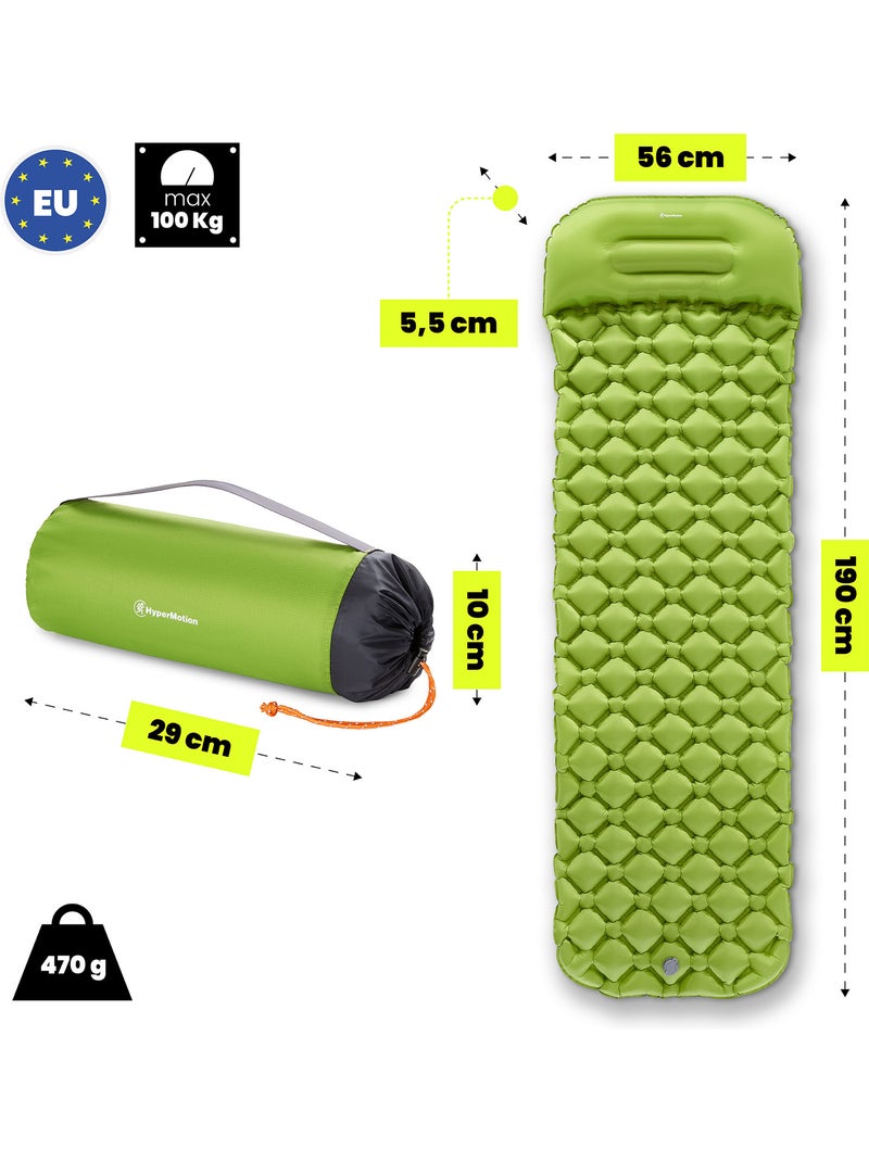 Campmat hypermotion: ultralicht en compact luchtmatras voor comfortabele outdooravonden Groen - Kiabi