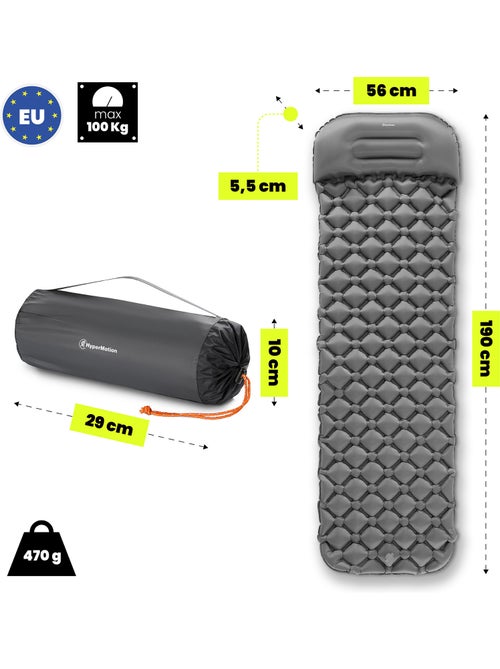 Campmat hypermotion: ultralicht luchtmatras voor trekking, bivakkeren en kamperen - Kiabi