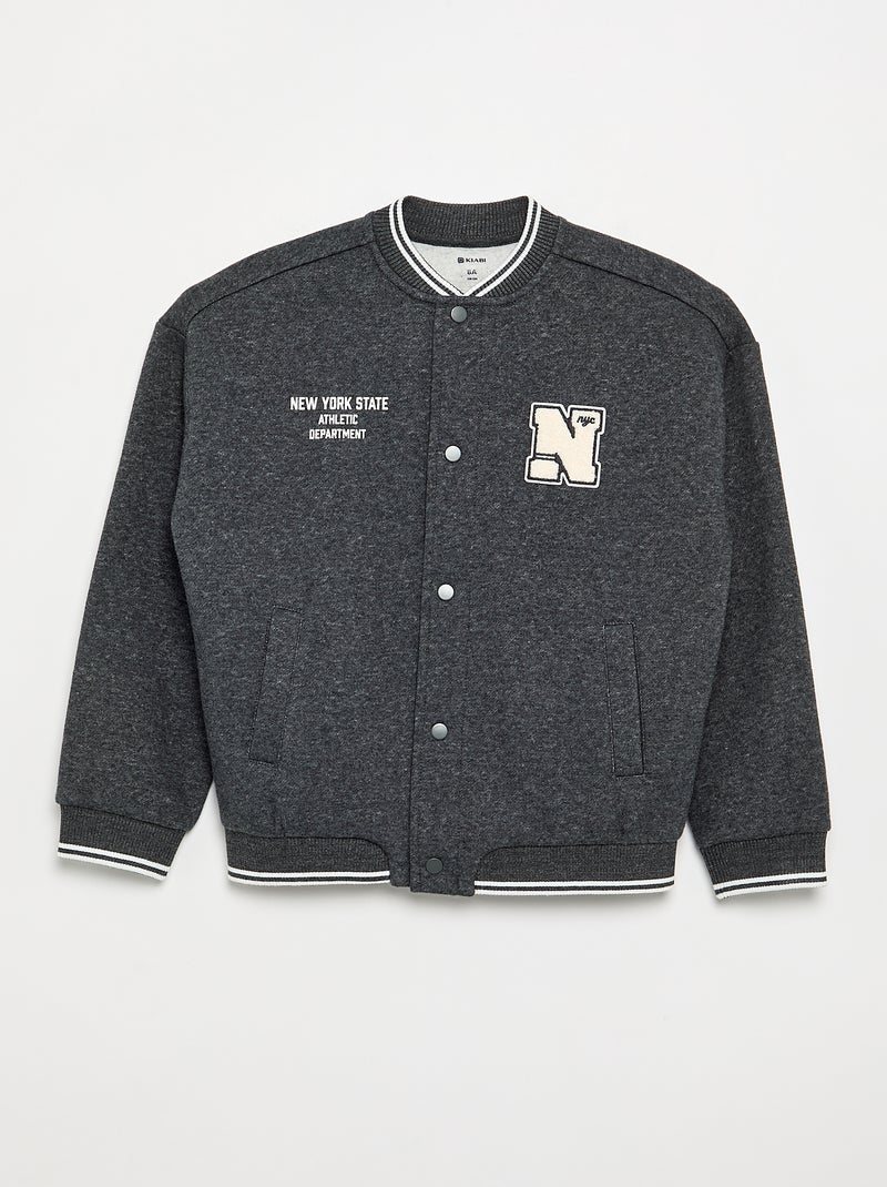 Campusstijl sweater - gemakkelijk aan te trekken collectie Grijs - Kiabi