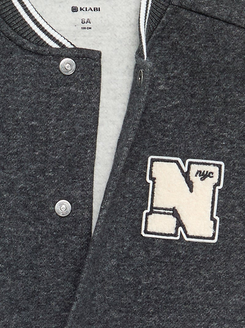 Campusstijl sweater - gemakkelijk aan te trekken collectie Grijs - Kiabi