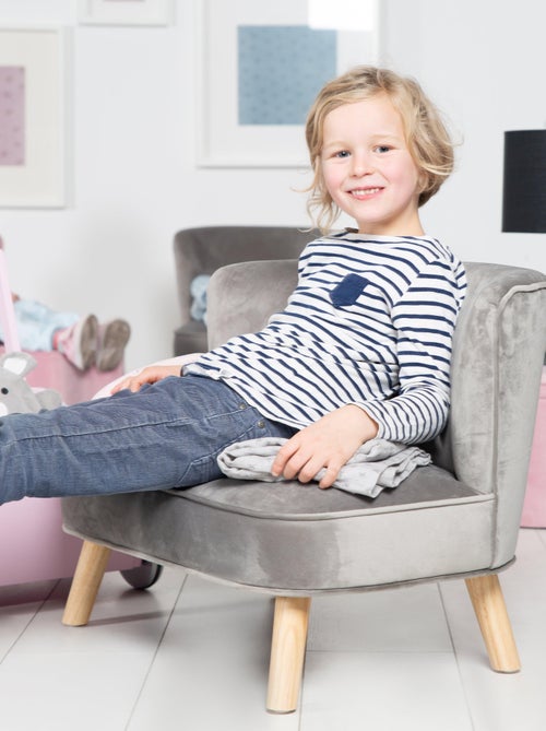 Canapé enfant en velours avec pieds en bois massif - ROBA 'lil sofa' - Kiabi Canapé enfant en velours avec pieds en bois massif - ROBA 'lil sofa' - Kiabi