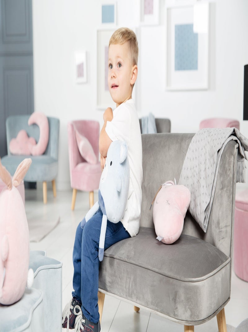 Canapé enfant en velours avec pieds en bois massif - ROBA 'lil sofa' Gris - Kiabi