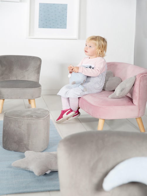 Canapé enfant en velours avec pieds en bois massif - ROBA 'lil sofa' - Kiabi Canapé enfant en velours avec pieds en bois massif - ROBA 'lil sofa' - Kiabi
