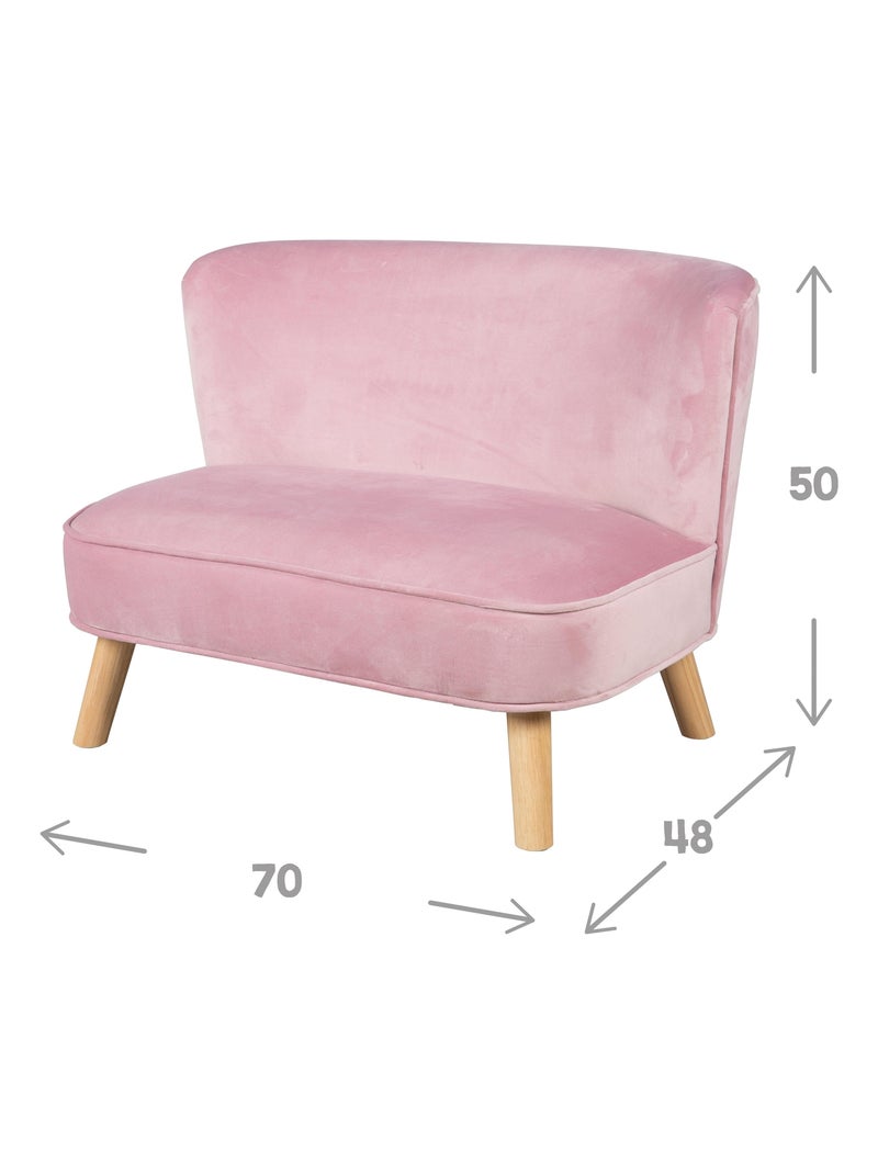 Canapé enfant en velours avec pieds en bois massif - ROBA 'lil sofa' Rose - Kiabi