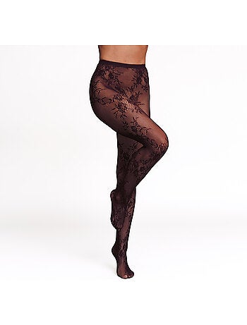 Cancan panty kant 30 denier zwart