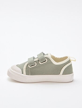 Canvas sneakers met scratchsluiting