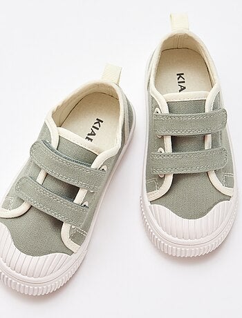 Canvas sneakers met scratchsluiting