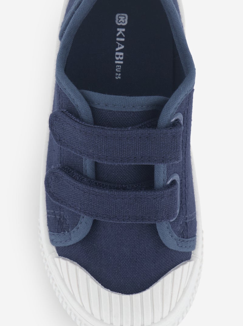 Canvas sneakers met klittenband Blauw - Kiabi