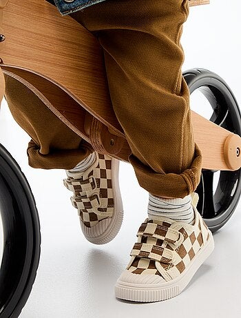 Canvas sneakers met scratchsluiting