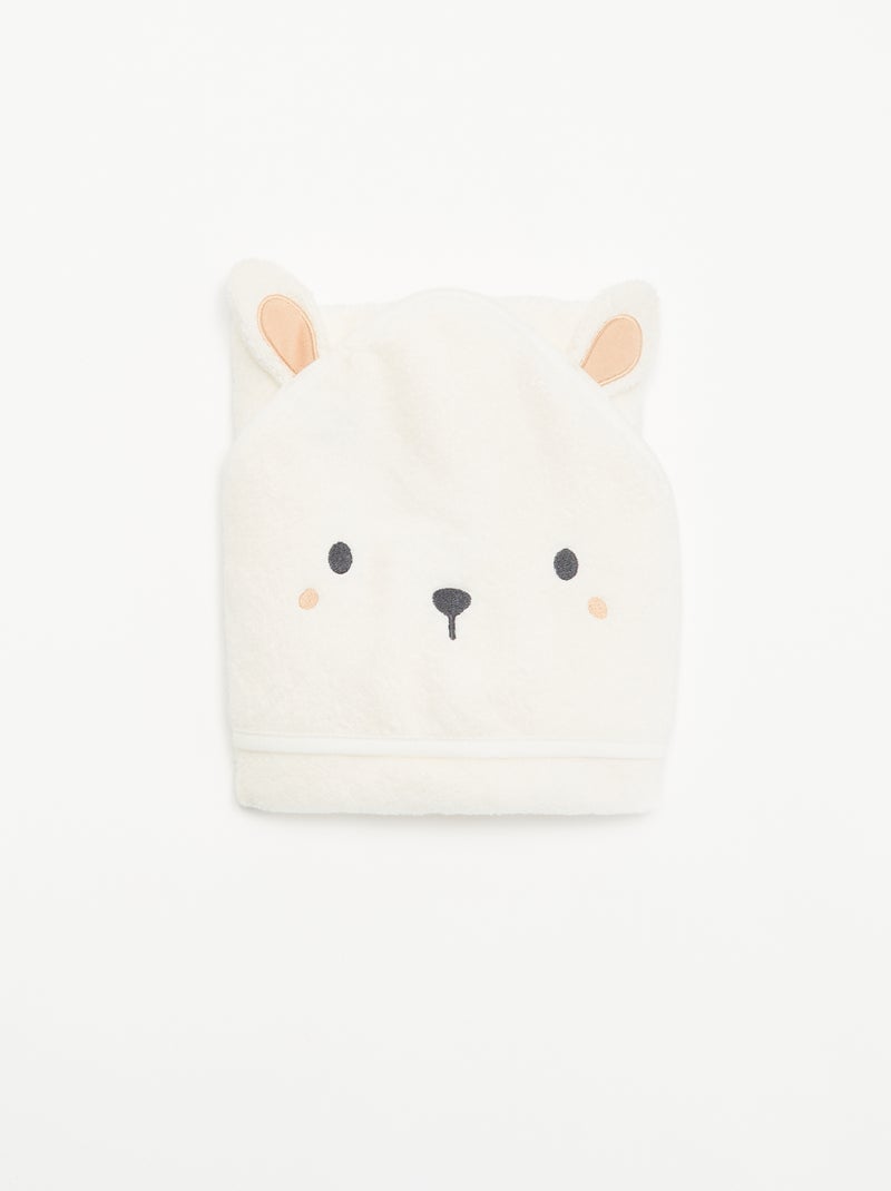 Cape de bain avec capuche animée Blanc - Kiabi