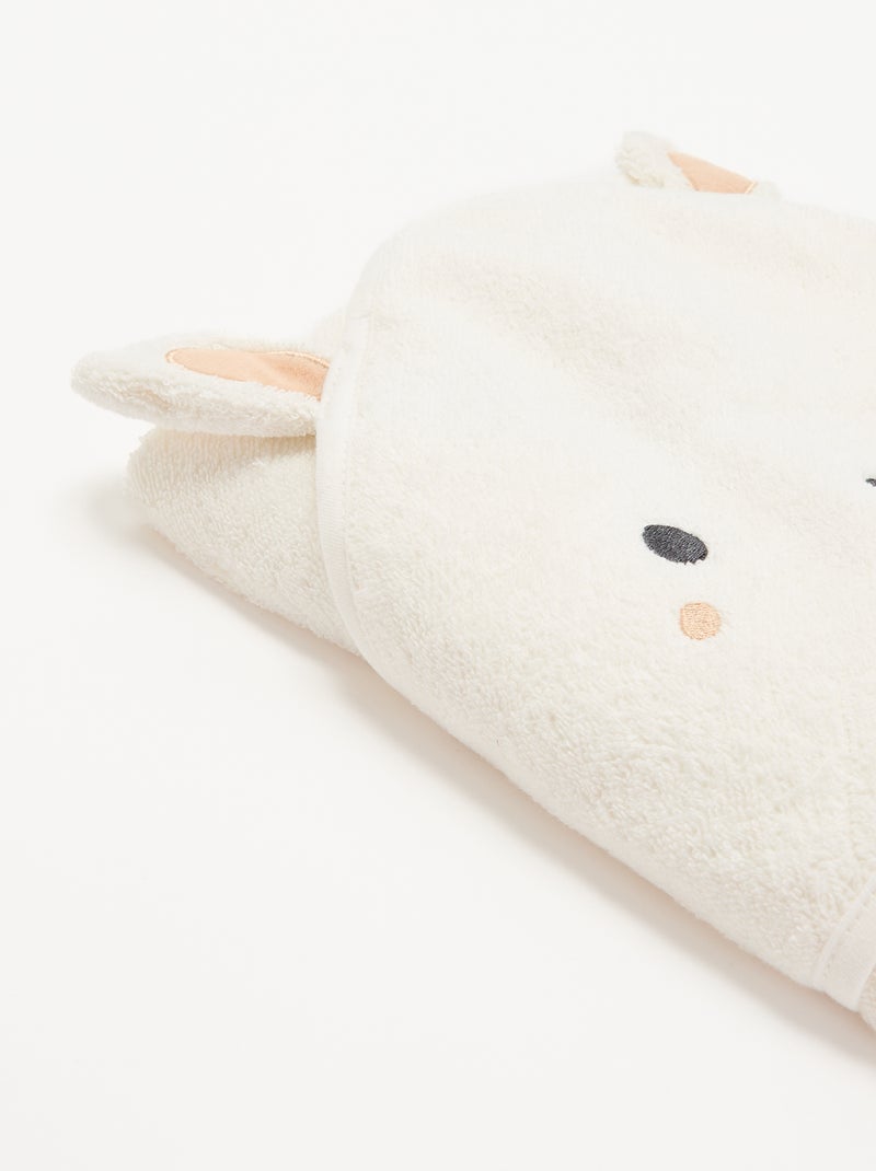 Cape de bain avec capuche animée Blanc - Kiabi
