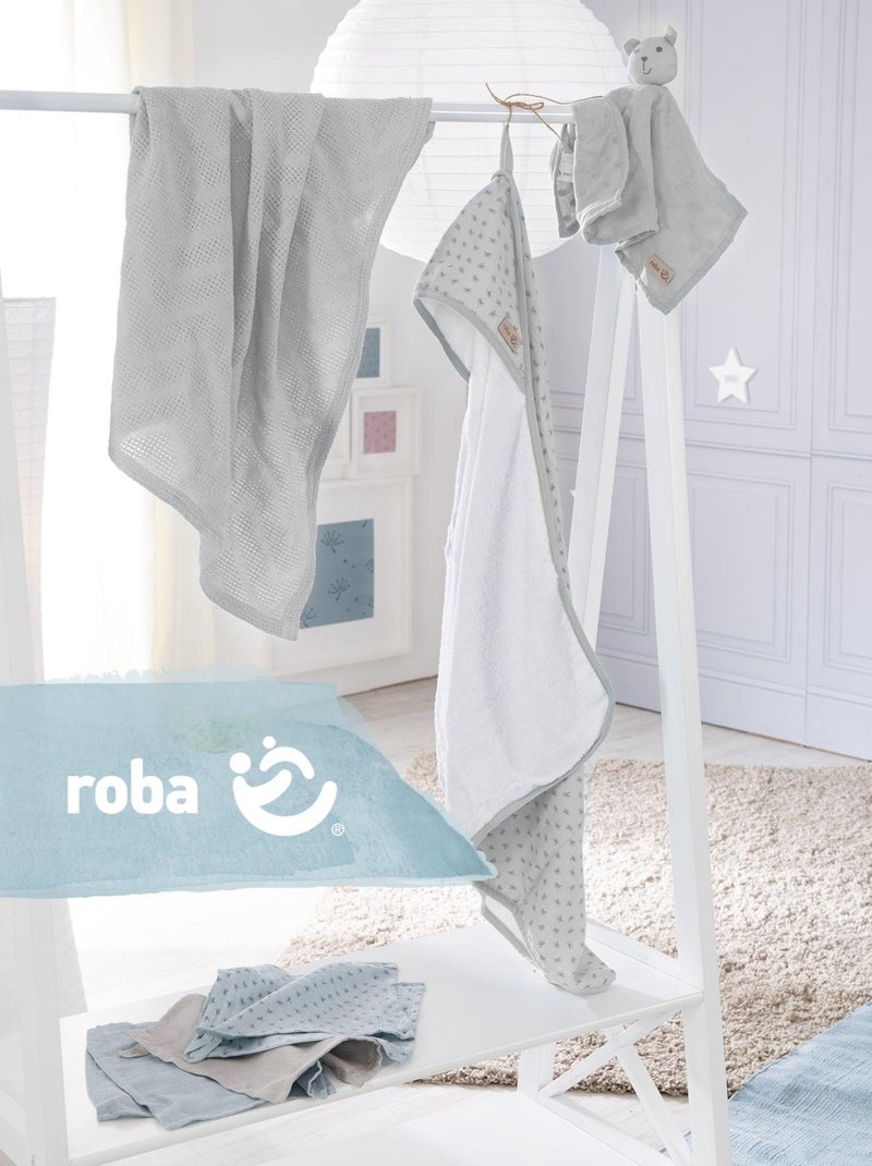 Cape de bain bébé + 5 gants de toilette + serviette et doudou en coton Bio Lil Planet - ROBA Gris - Kiabi