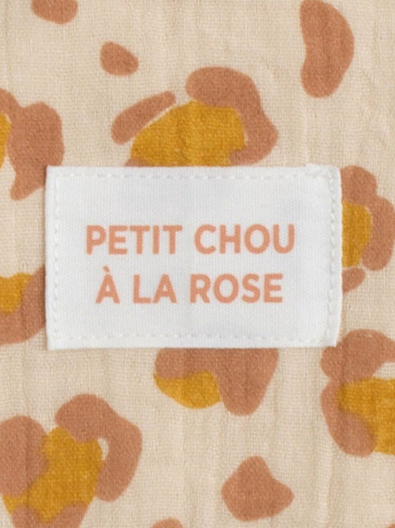 Cape de bain bébé en gaze de coton et gant léopard - sauthon Beige/Rose - Kiabi