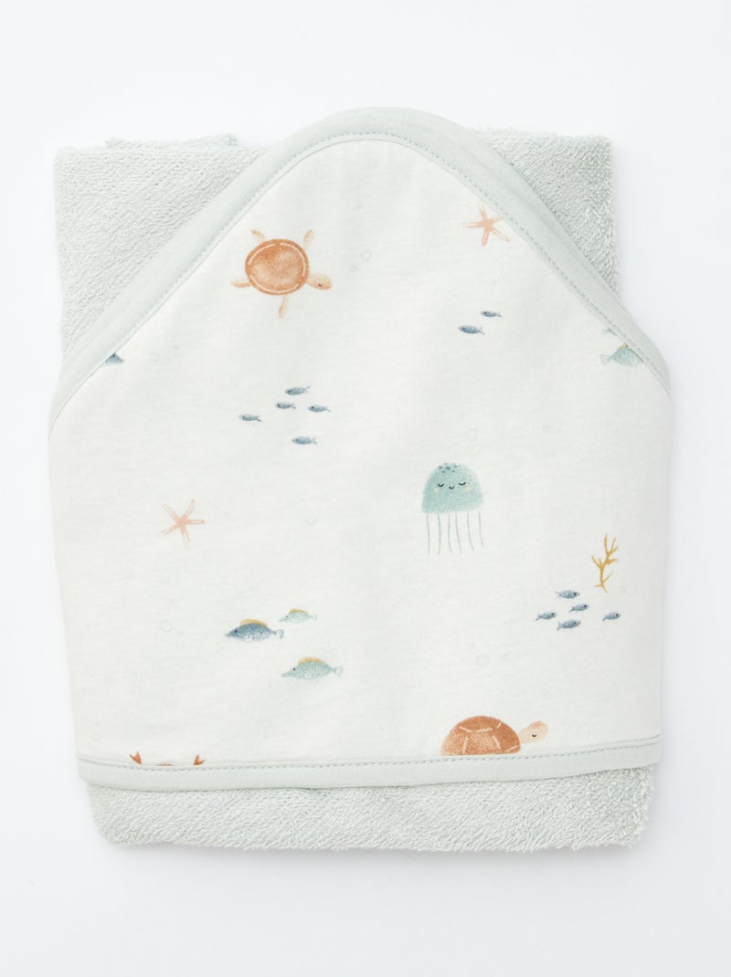 Cape de bain en éponge à motif BLANC - Kiabi