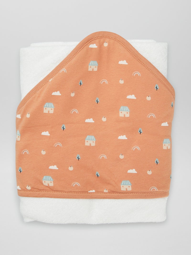 Cape de bain en éponge avec capuche imprimée Marron - Kiabi