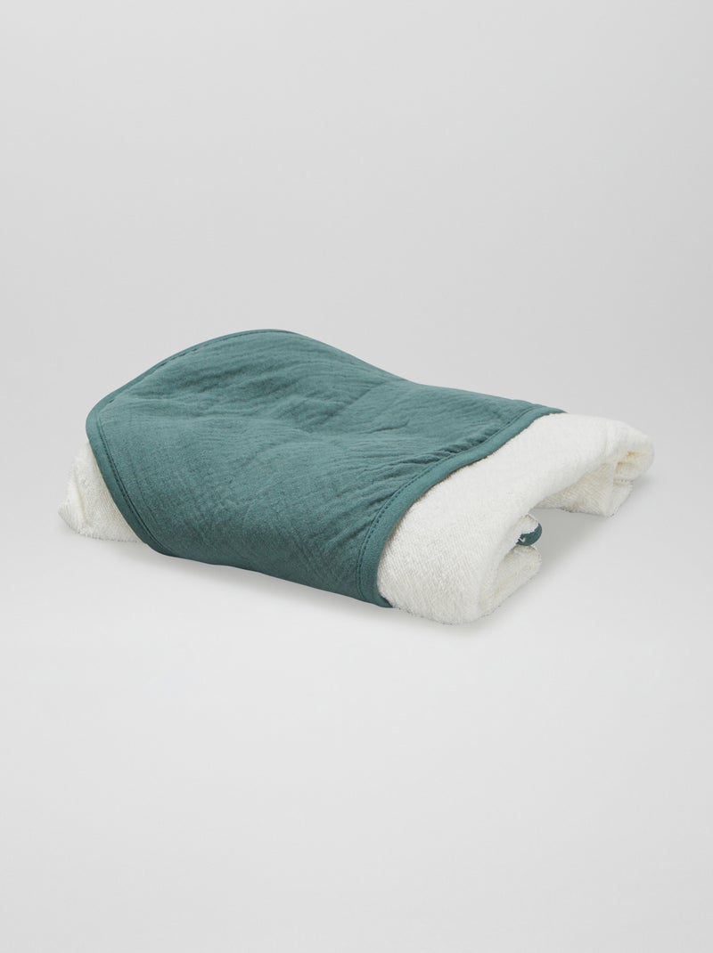 Cape de bain en éponge et gaze de coton Vert - Kiabi