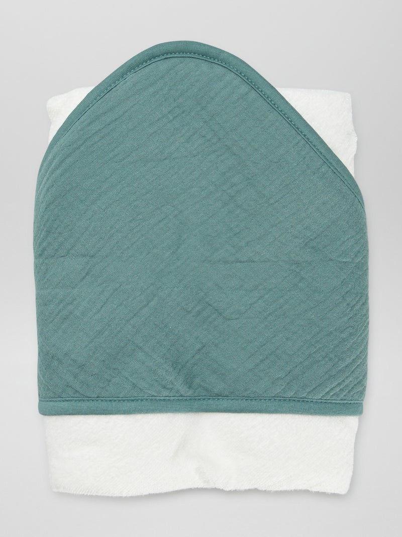 Cape de bain en éponge et gaze de coton Vert - Kiabi