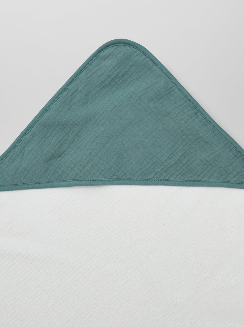 Cape de bain en éponge et gaze de coton Vert - Kiabi