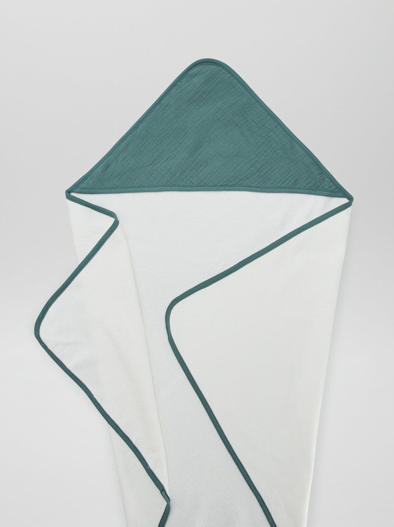 Cape de bain en éponge et gaze de coton Vert - Kiabi