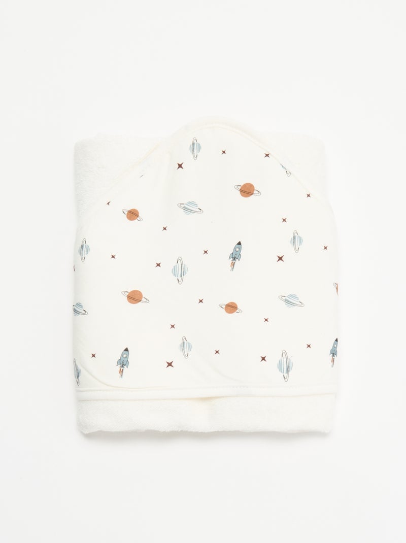 Cape de bain en éponge et jersey Bleu - Kiabi