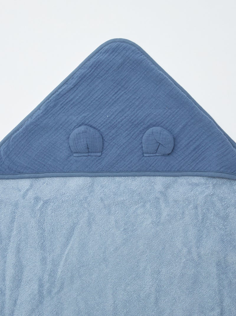 Cape de bain en gaze de coton Bleu - Kiabi