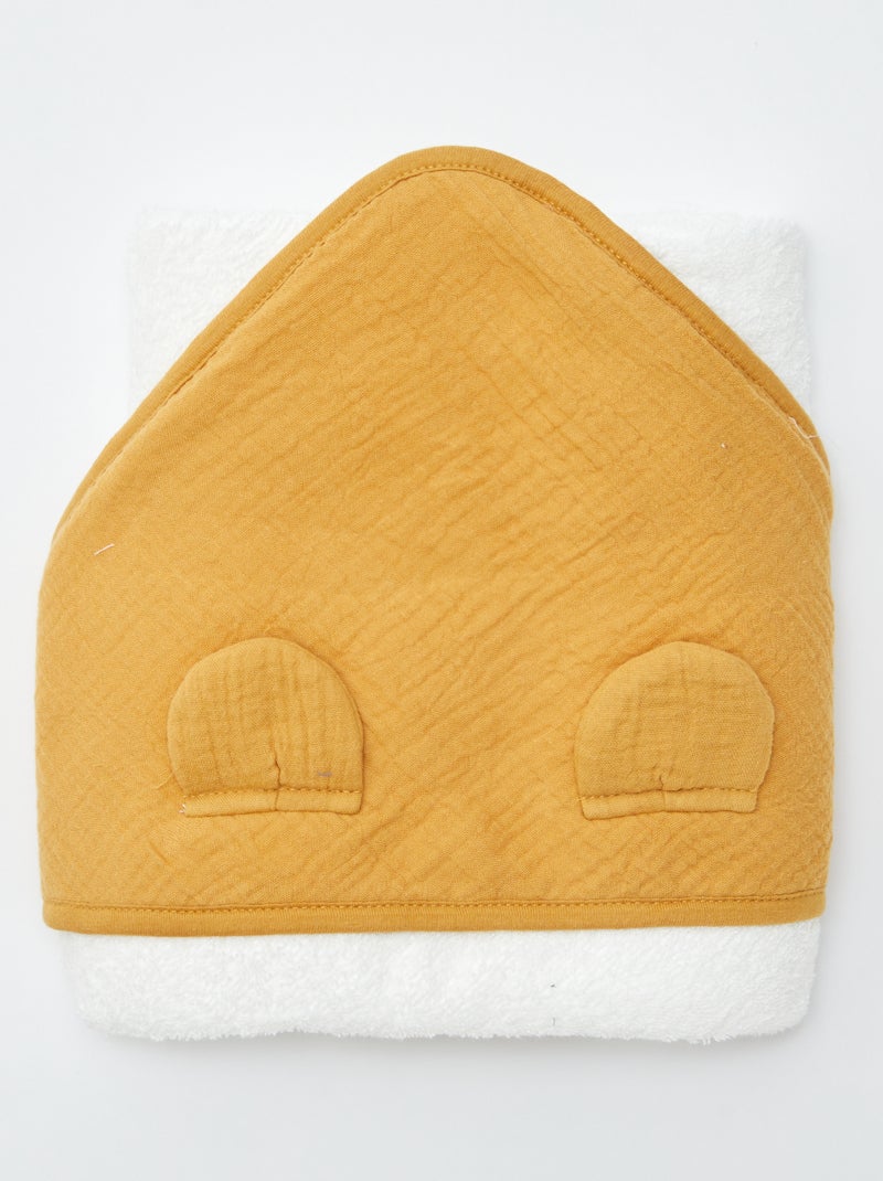Cape de bain en gaze de coton Moutarde - Kiabi