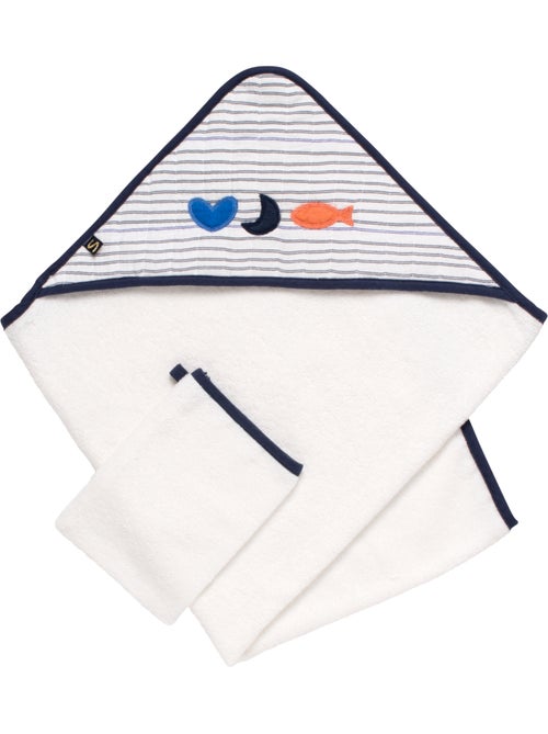 Cape de bain et gant en double gaze de coton et éponge - sauthon - Kiabi Cape de bain et gant en double gaze de coton et éponge - sauthon - Kiabi