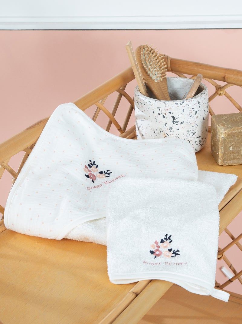 Cape de bain gant de toilette pièces Blanc Kiabi