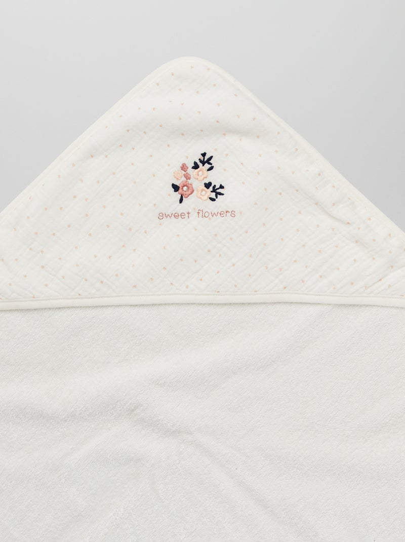 Cape de bain + gant de toilette - 2 pièces Blanc - Kiabi