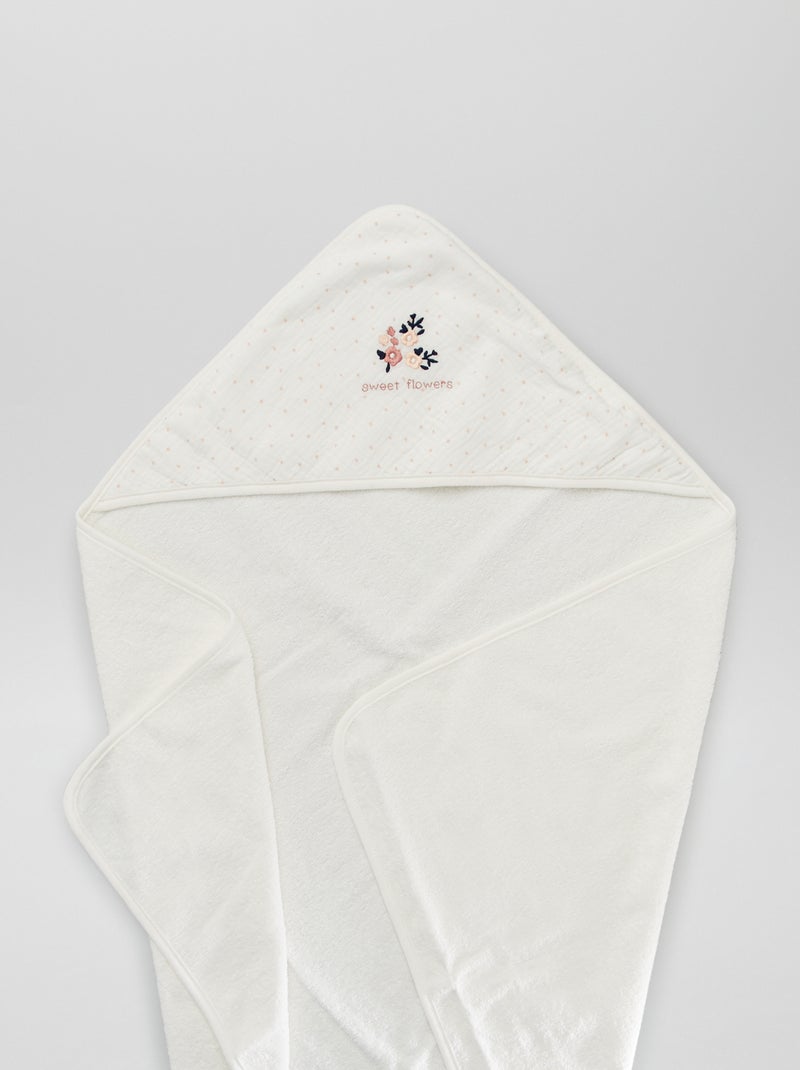 Cape de bain + gant de toilette - 2 pièces Blanc - Kiabi