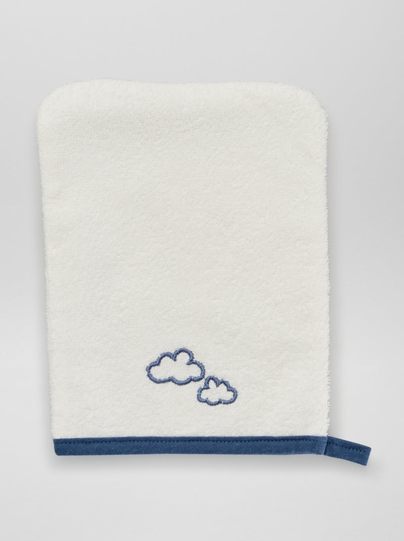 Cape de bain + gant de toilette - 2 pièces Bleu/blanc - Kiabi