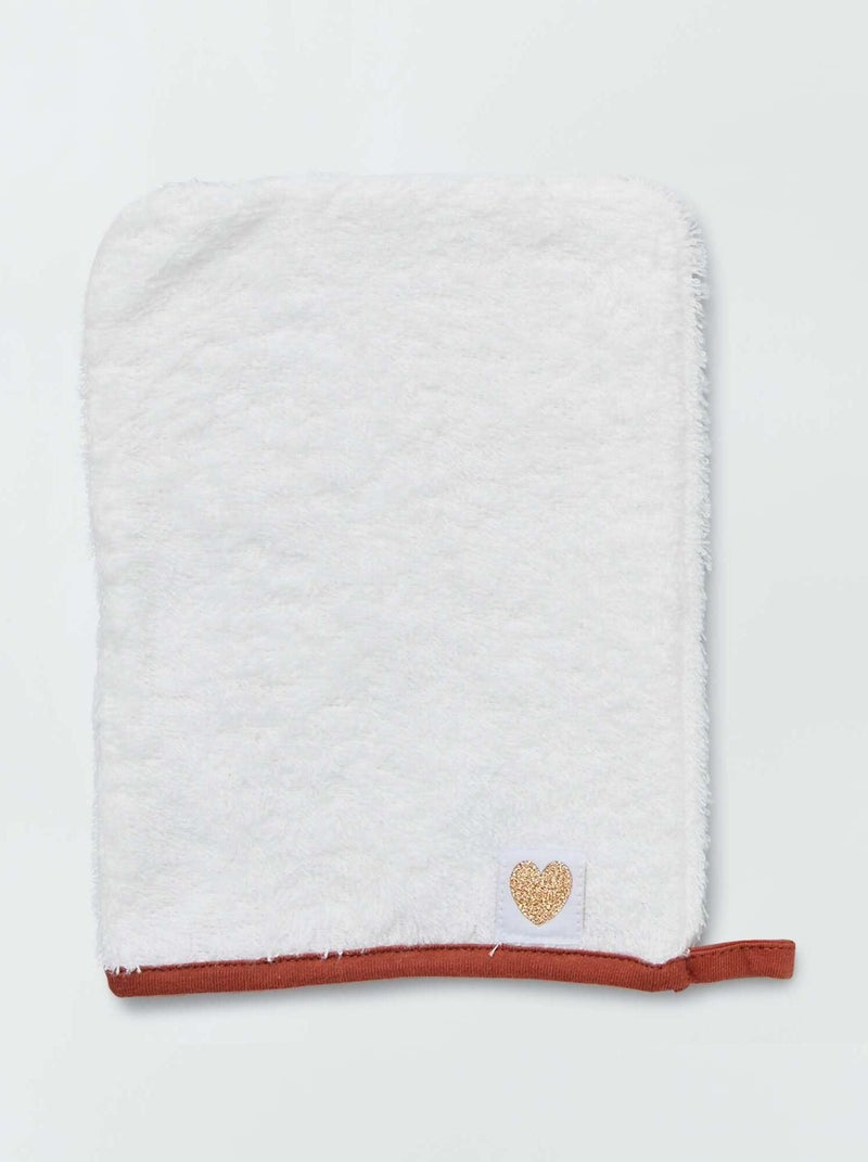 Cape de bain + gant de toilette brique - Kiabi