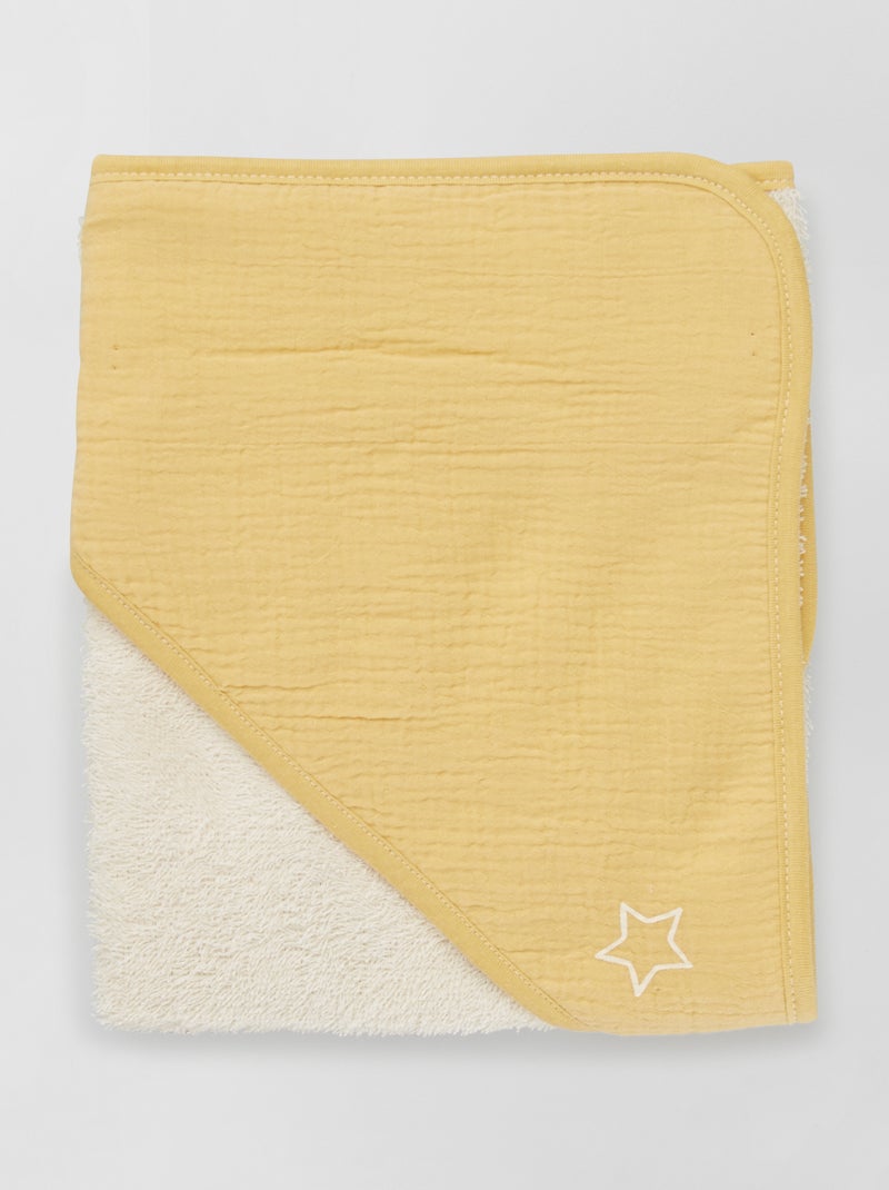 Cape de bain + gant de toilette jaune - Kiabi