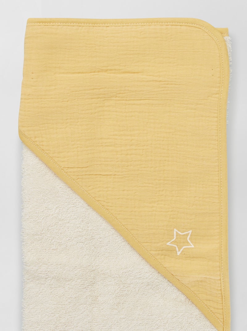 Cape de bain + gant de toilette jaune - Kiabi