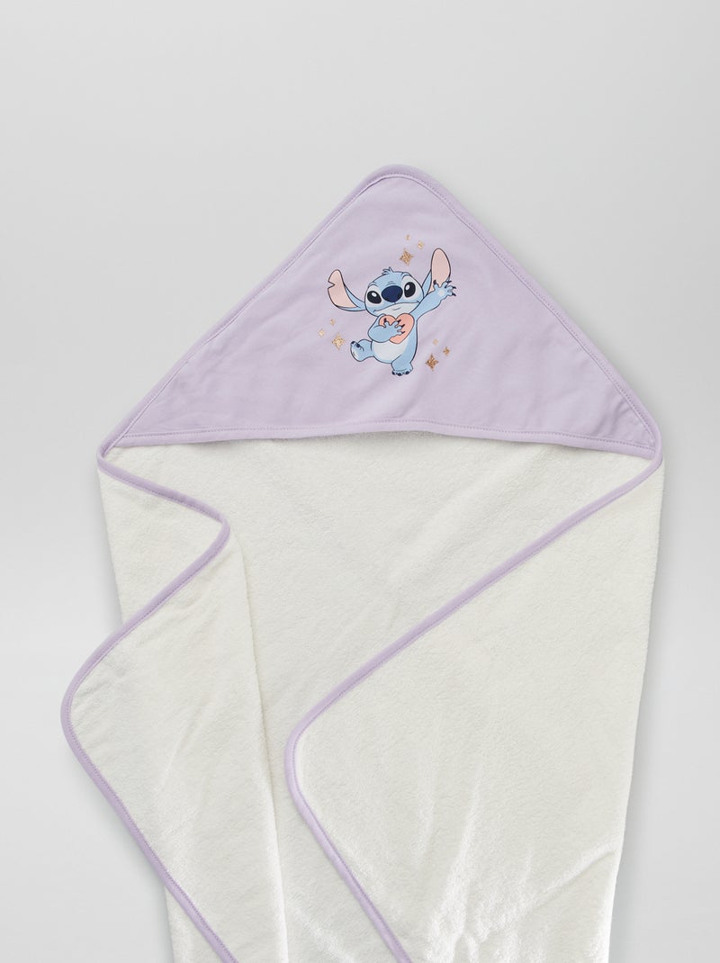 Cape de bain + gant de toilette 'Stitch' Violet - Kiabi