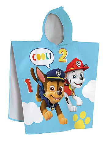 Cape de bain imprimée 100% coton, pat patrouille sunshine