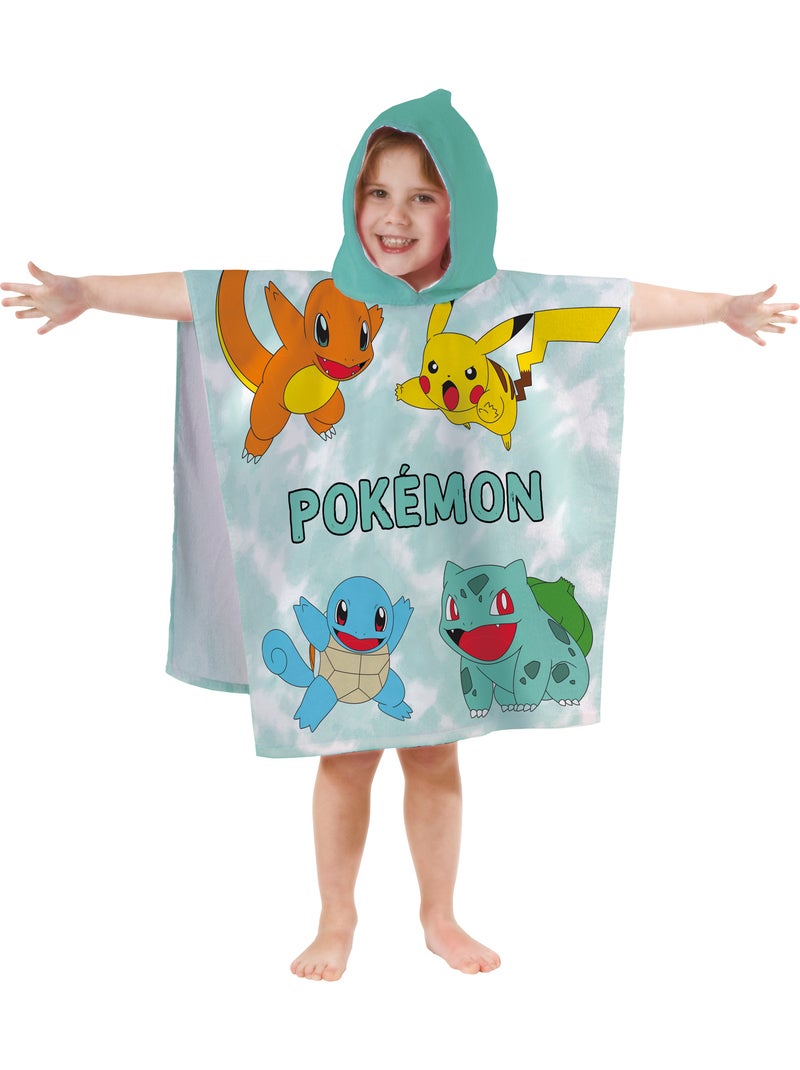 Cape de bain imprimée 100% coton, pokemon green Vert - Kiabi