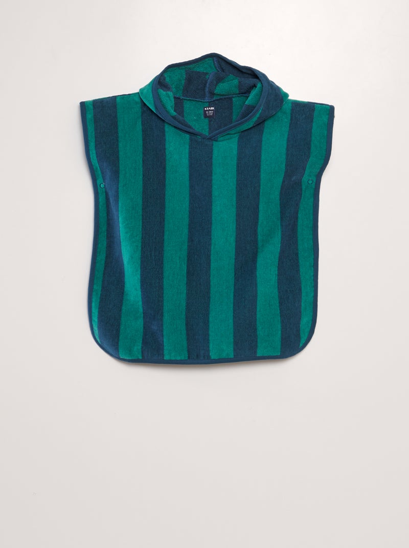 Cape de bain rayée bicolore Vert - Kiabi
