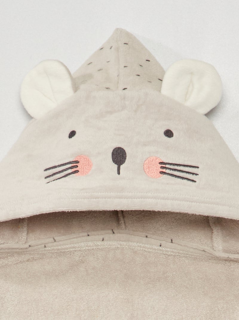 Cape de bain 'souris' en éponge Gris/beige - Kiabi