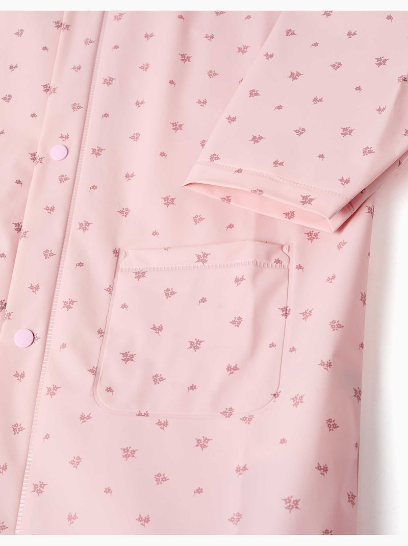Cape de pluie avec capuche et imprimé floral Rose clair - Kiabi