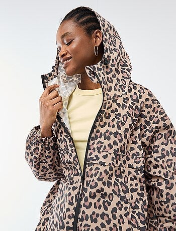 Cape de pluie déperlante avec capuche avec astuce pliage sur elle-même