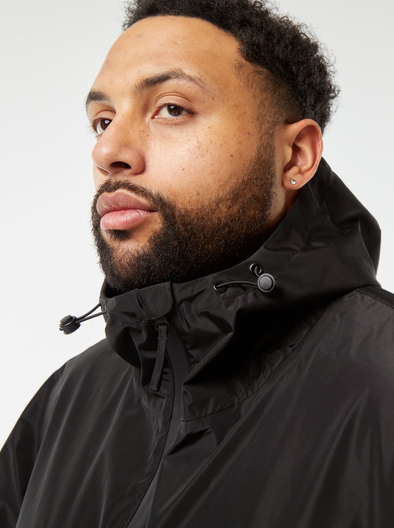 Cape de pluie longue avec capuche noir Grandes tailles Homme