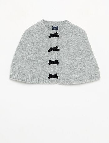 Cape en tricot avec nœuds en velours