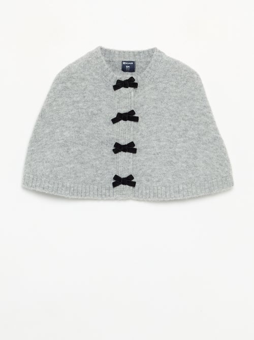 Cape en tricot avec nœuds en velours - Kiabi