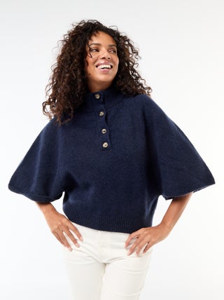 Cape pull à col montant