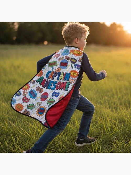 Cape voor kinderen van katoen om in te kleuren - superheld - Kiabi